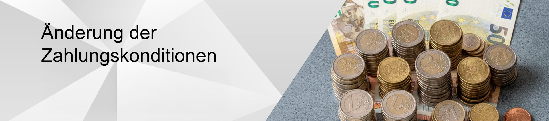 Änderung der Zahlungskonditionen ab 01.01.2026